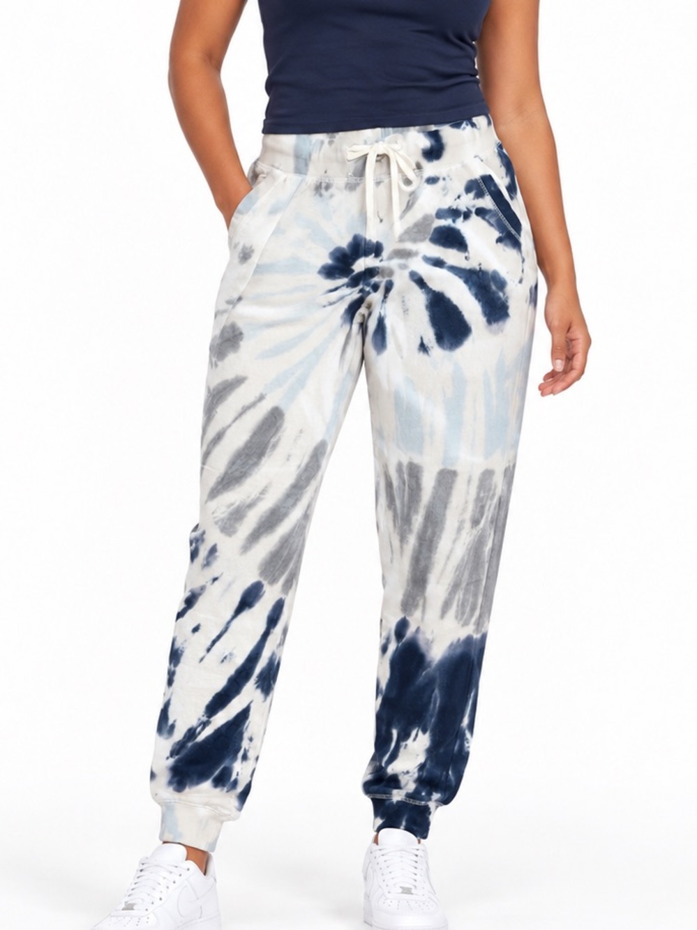 Z Supply Navy & Gray Tie-Dye Drawstring Joggers